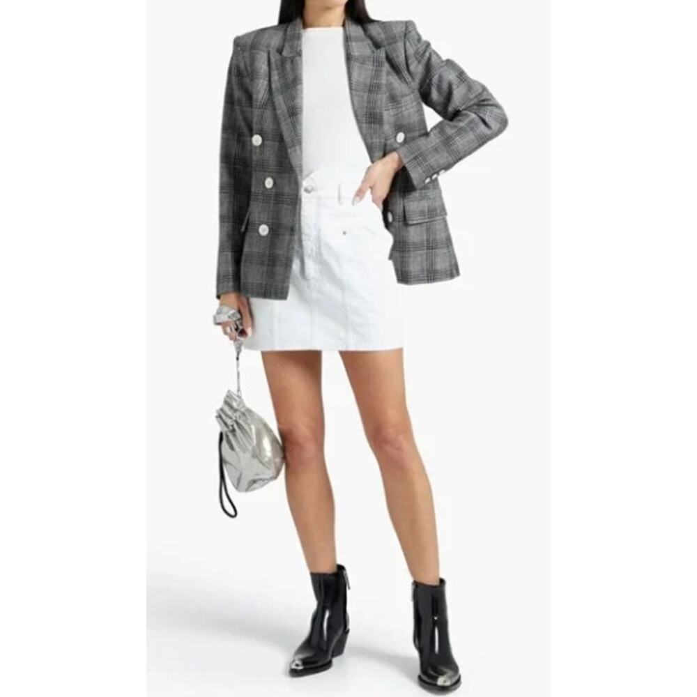 Isabel Marant Double-Breasted Prince of Wales Checked Tweed Blazer